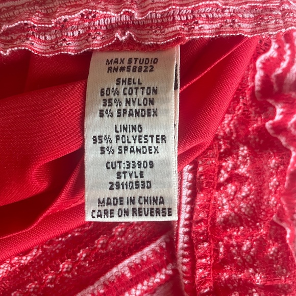 Max Studio Pink, Red & White Lace Overlay Sleeveless Tiered Dress, Small Small - Picture 4 of 6